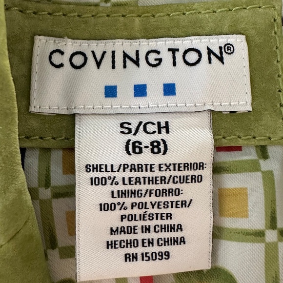 NWT Covington Kelly Green Suede Leather Work Careerwear Blazer Sz Small - Picture 7 of 7